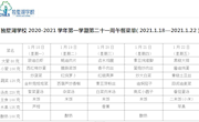 独墅湖学校2020-2021学年第一学期第二十一周午餐菜单
